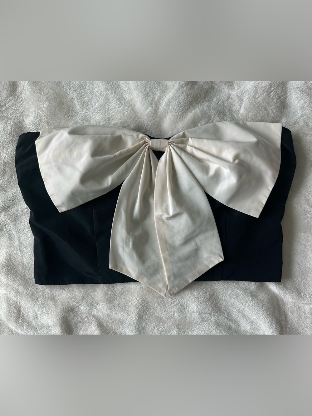 STAUD Black Strapless Top with Bow